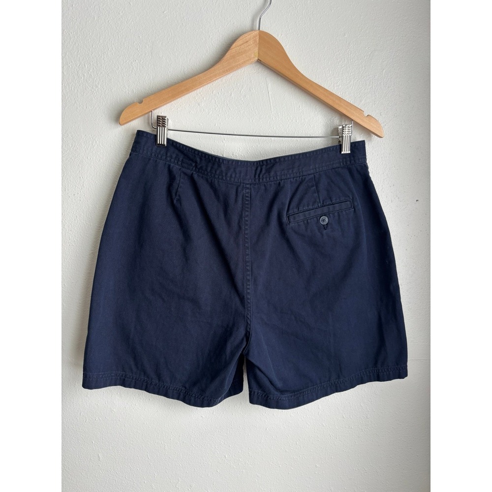 Chaps Womens Navy Blue Cotton Twill Shorts Size 12 Hook Closure (fits 33x5) - Picture 2 of 7